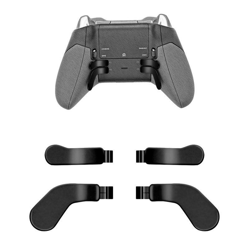 Mcbazel Metal Stainless Steel Paddles Trigger for Xbox Elite/Elite 2, Replacement Parts Accessories Kits Metal Paddles Compatible with Xbox Elite/Elite 2 Controller - 4 Pcs (Black) - Image 1